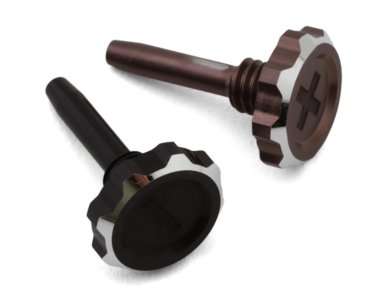 1UP Racing "Lockdown" Adjustable Bullet Plug Grips (Gunmetal/Black)