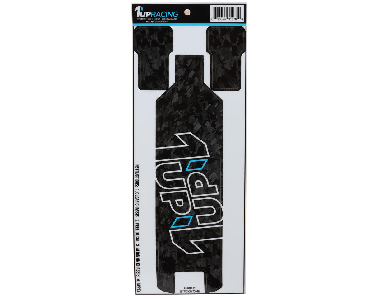 1UP Racing XRAY XB4 Twin 1UP Outline Logo Chassis Protector Sheet