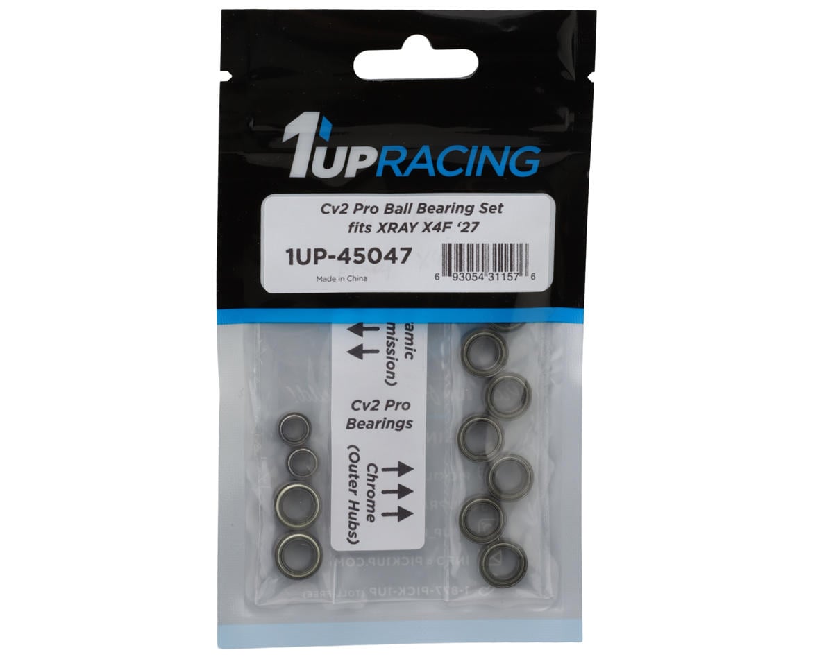 1UP Racing XRAY X4F 2027 Cv2 Pro Ball Bearings Set (Ceramic/Chrome)
