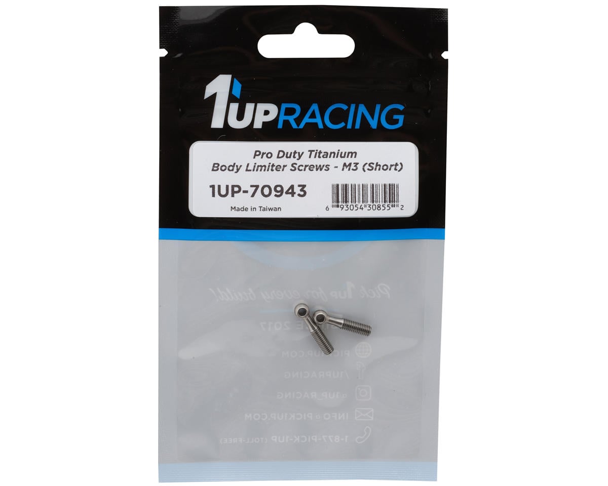 1UP Racing Titanium Pro Duty Body Limiter Screws (3mm Short) (2)