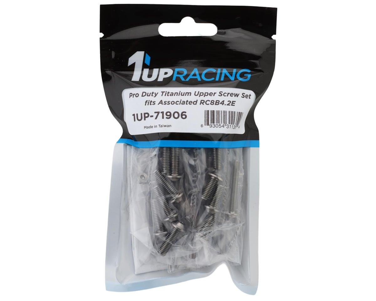 1UP Racing Team Associated RC8B4.2E Pro Duty Titanium Upper Screw Set (134)
