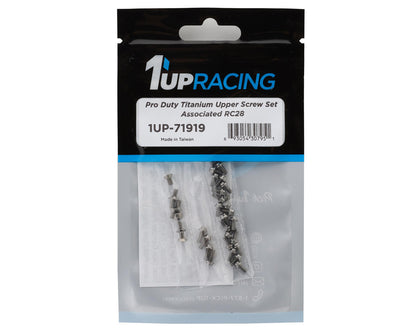 1UP Racing Associated RC28 Pro Duty Titanium Upper Screw Set (Silver) (36)