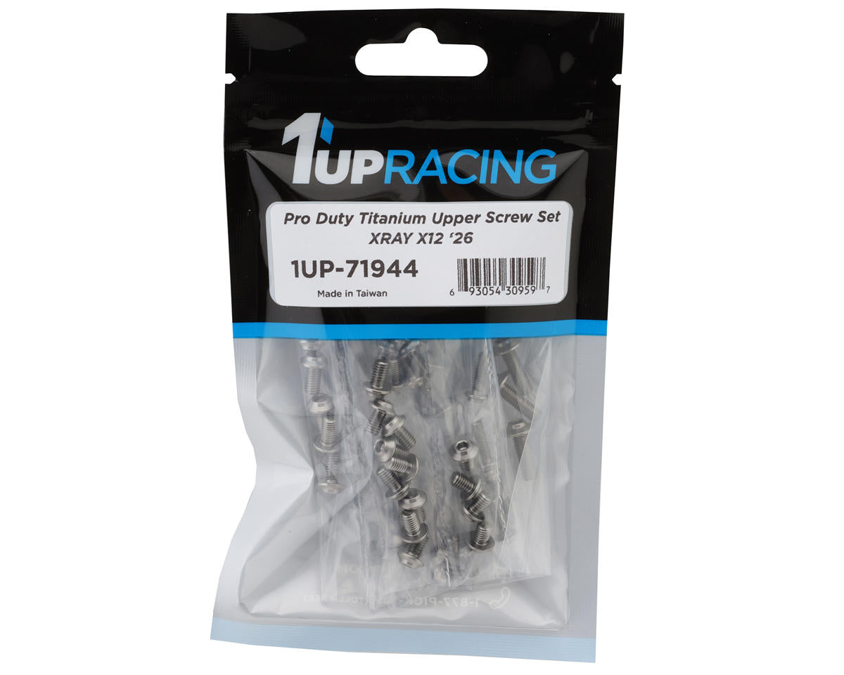 1UP Racing Xray X12 2026 Pro Duty Titanium Upper Screws Set (Silver) (55)