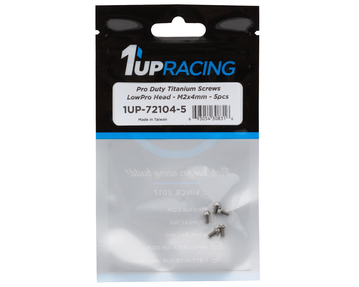 1UP Racing Titanium Pro Duty LowPro Head Screws (5) (2x4mm)