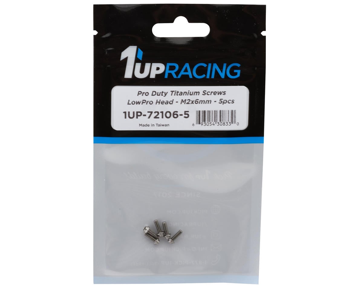 1UP Racing Titanium Pro Duty LowPro Head Screws (5) (2x6mm)