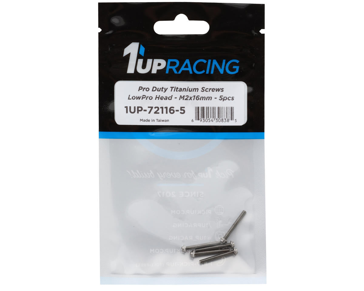 1UP Racing Titanium Pro Duty LowPro Head Screws (5) (2x16mm)