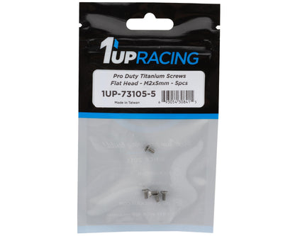 1UP Racing 2mm Titanium Pro Duty Flat Head Screws (5) (2x5mm)