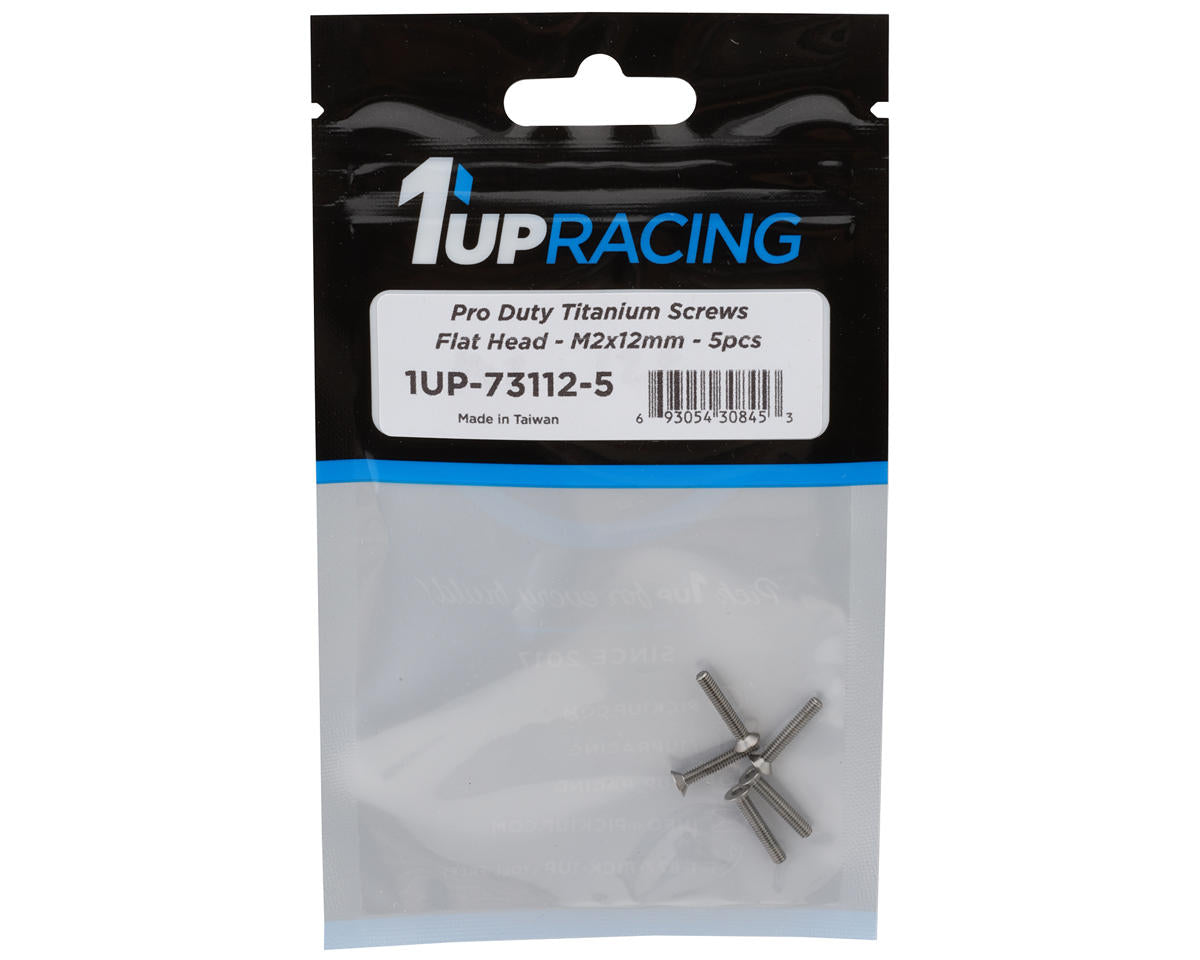 1UP Racing 2mm Titanium Pro Duty Flat Head Screws (5) (2x12mm)