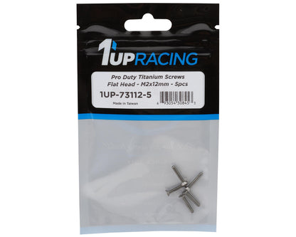 1UP Racing 2mm Titanium Pro Duty Flat Head Screws (5) (2x12mm)