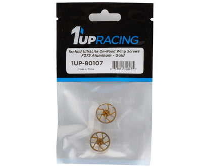 1UP Racing Tenfold UltraLite Aluminum Wing Screws (Gold) (2)