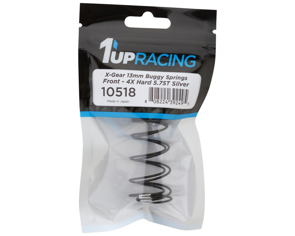 1UP Racing X-Gear 13mm Front Buggy Springs (2) (4X Hard/Silver)