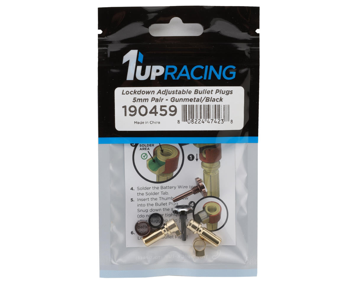 1UP Racing "Lockdown" Adjustable Bullet Plug Grips w/5mm Bullets