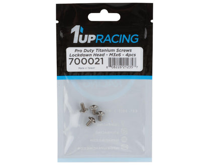 1UP Racing Titanium Pro Duty Lockdown Head Screws (4) (3x6mm)