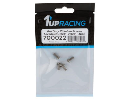 1UP Racing Titanium Pro Duty Lockdown Head Screws (4) (3x8mm)