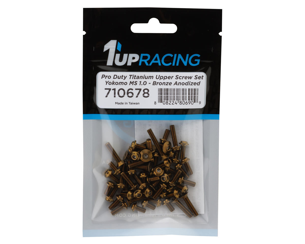 1UP Racing Yokomo MS 1.0 Pro Duty Titanium Upper Screw Set (Bronze)