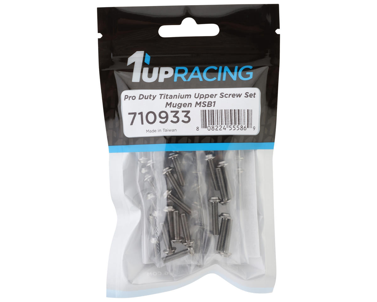 1UP Racing Mugen MSB1 Pro Duty Titanium Upper Screw Set (Silver)