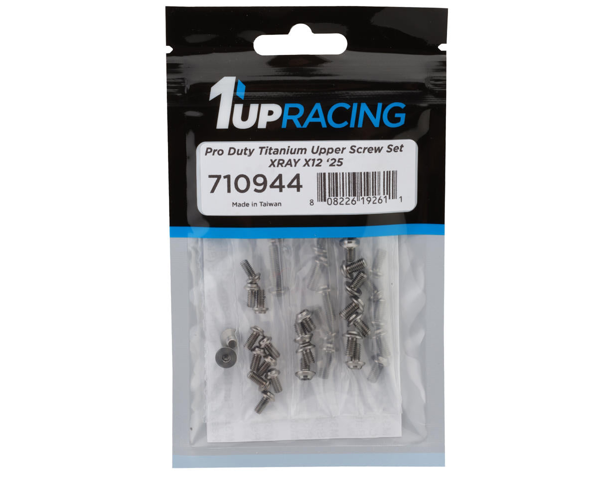 1UP Racing Xray X12 2025 Pro Duty Titanium Upper Screws Set (Silver)