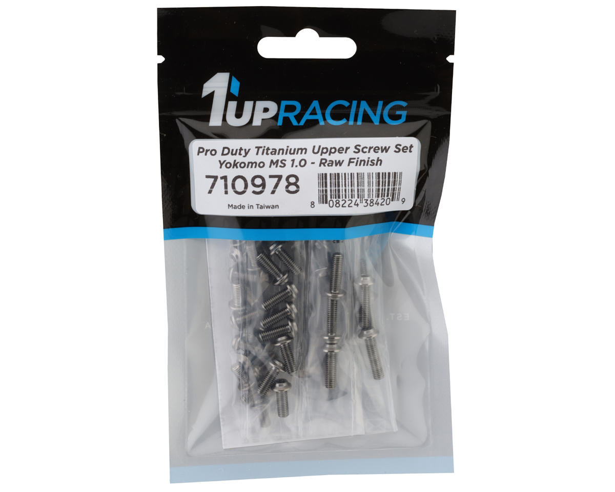 1UP Racing Yokomo MS 1.0 Pro Duty Titanium Upper Screw Set (Silver)