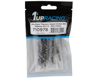 1UP Racing Yokomo MS 1.0 Pro Duty Titanium Upper Screw Set (Silver)