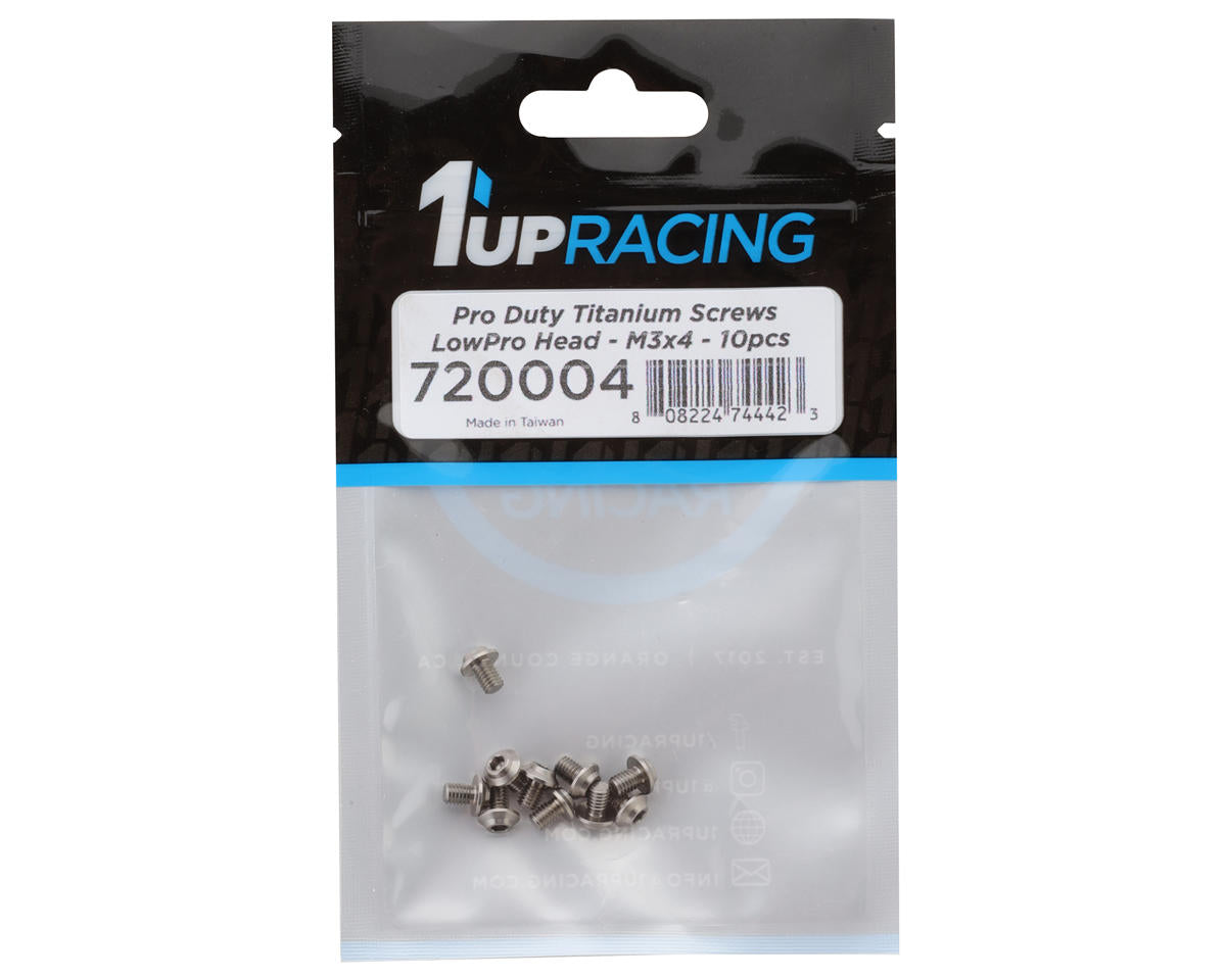 1UP Racing Titanium Pro Duty LowPro Head Screws (10) (3x4mm)