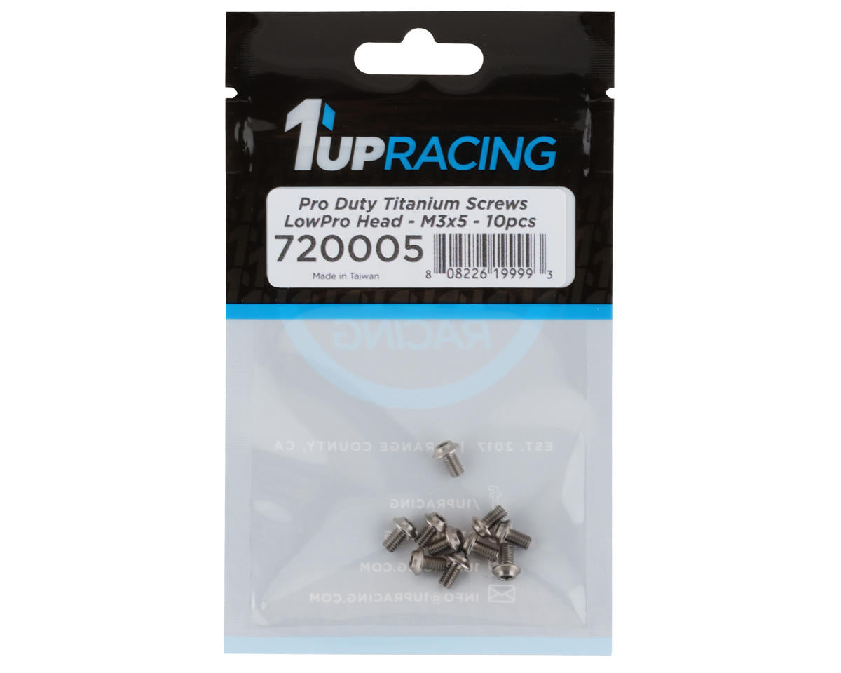 1UP Racing Titanium Pro Duty LowPro Head Screws (10) (3x5mm)