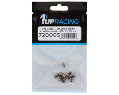 1UP Racing Titanium Pro Duty LowPro Head Screws (10) (3x5mm)