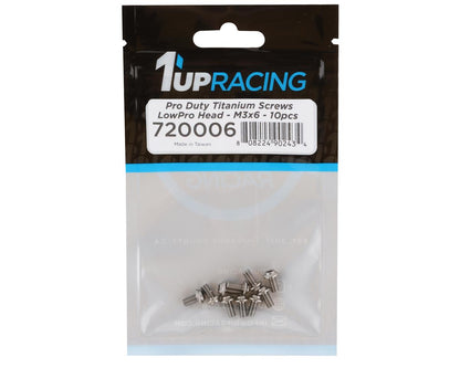 1UP Racing Titanium Pro Duty LowPro Head Screws (10) (3x6mm)