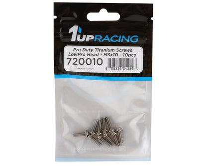 1UP Racing Titanium Pro Duty LowPro Head Screws (10) (3x10mm)