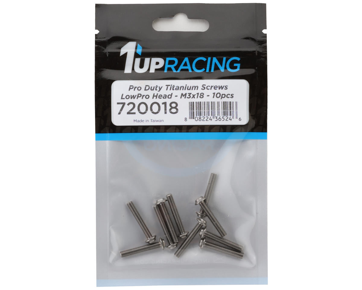 1UP Racing Titanium Pro Duty LowPro Head Screws (10) (3x18mm)