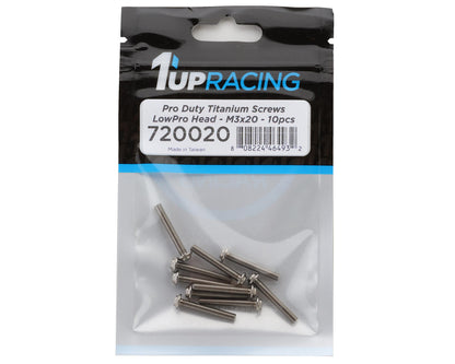 1UP Racing Titanium Pro Duty LowPro Head Screws (10) (3x20mm)