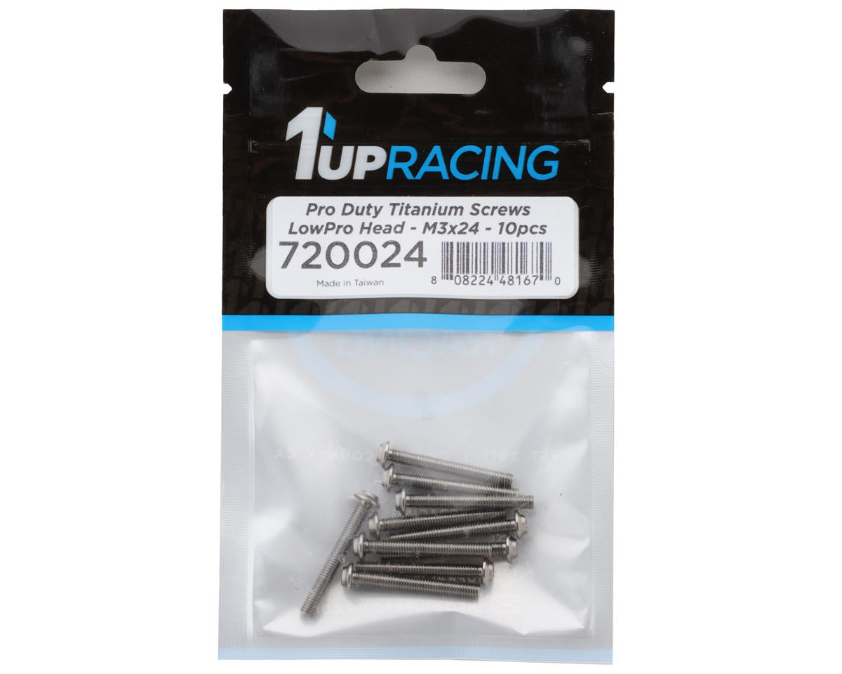 1UP Racing Titanium Pro Duty LowPro Head Screws (10) (3x24mm)