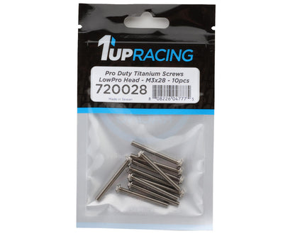 1UP Racing Titanium Pro Duty LowPro Head Screws (10) (3x28mm)