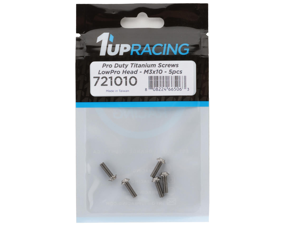 1UP Racing Titanium Pro Duty LowPro Head Screws (5) (3x10mm)