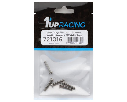 1UP Racing Titanium Pro Duty LowPro Head Screws (5) (3x16mm)