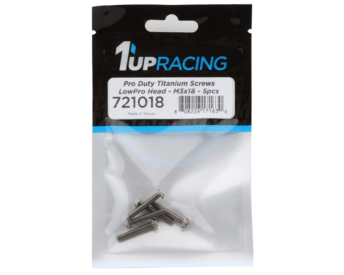 1UP Racing Titanium Pro Duty LowPro Head Screws (5) (3x18mm)