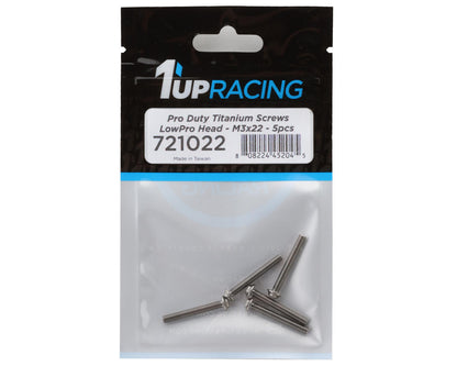 1UP Racing Titanium Pro Duty LowPro Head Screws (5) (3x22mm)