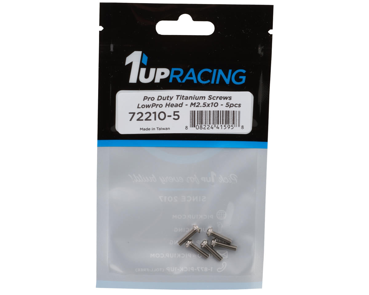 1UP Racing Titanium Pro Duty LowPro Head Screws (5) (2.5x10mm)