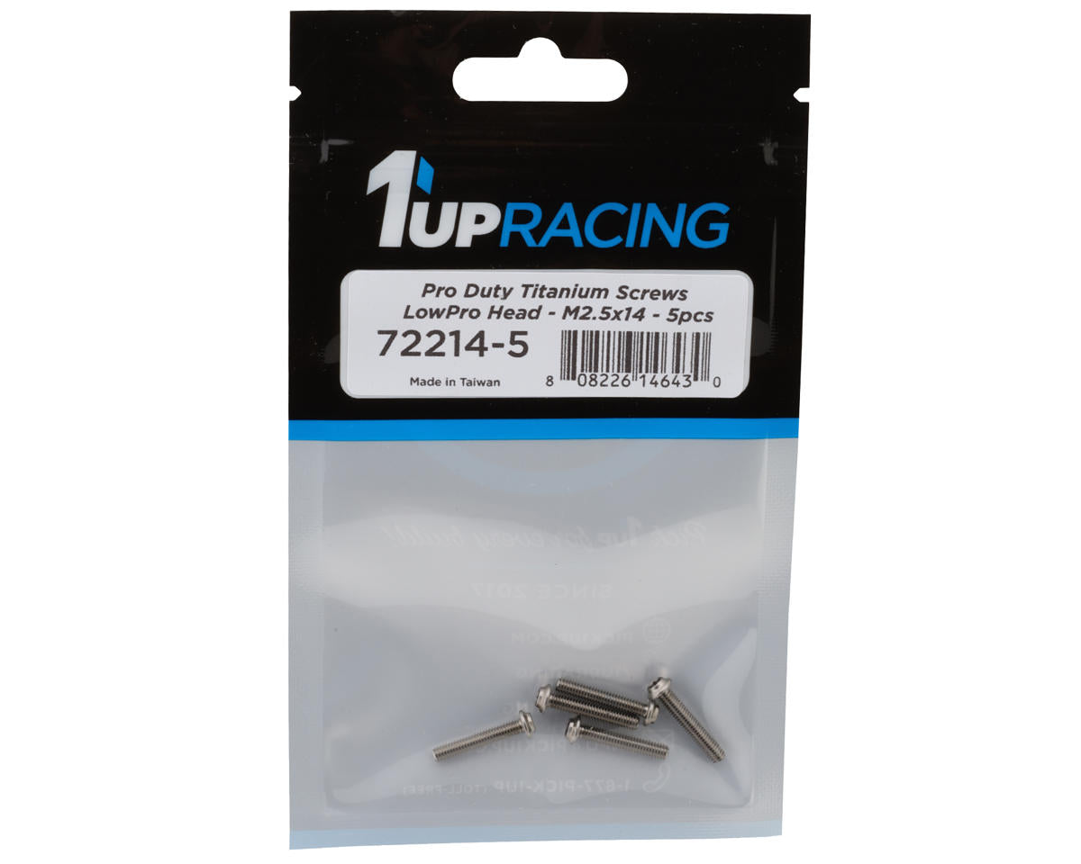 1UP Racing Titanium Pro Duty LowPro Head Screws (5) (2.5x14mm)