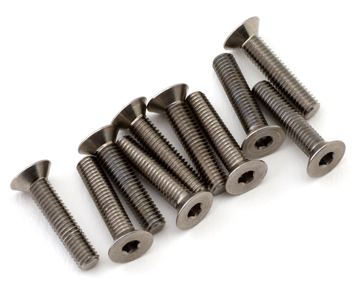 1UP Racing Titanium Pro Duty Flat Head Screws (10) (3x14mm)