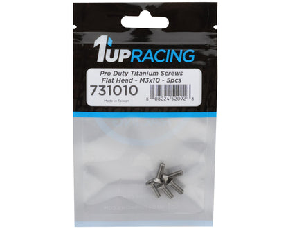 1UP Racing 3mm Titanium Pro Duty Flat Head Screws (5) (3x10mm)