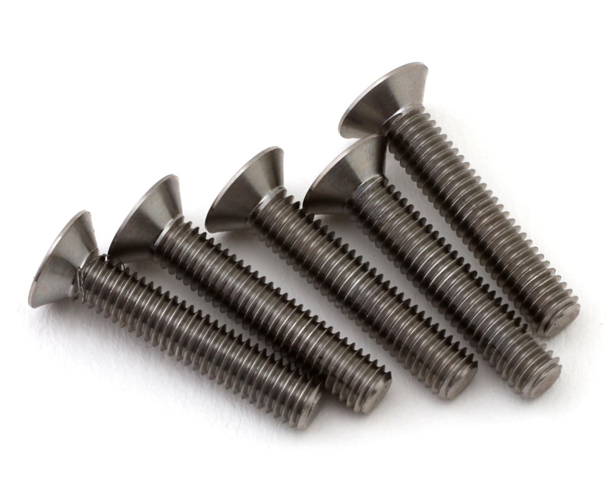 1UP Racing 3mm Titanium Pro Duty Flat Head Screws (5) (3x16mm)