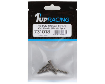 1UP Racing 3mm Titanium Pro Duty Flat Head Screws (5) (3x18mm)