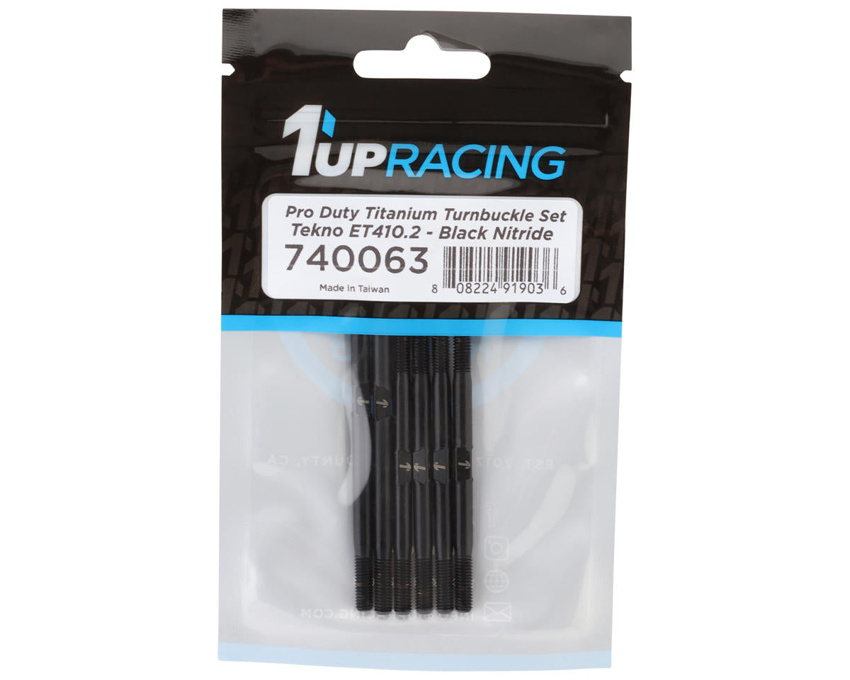 1UP Racing Tekno ET410.2 Pro Duty Titanium Turnbuckle Set (Black Nitride)