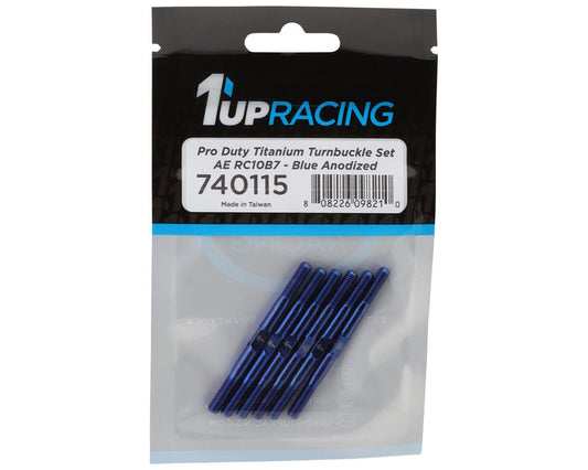 1UP Racing RC10B7/RC10B7D Pro Duty Titanium Turnbuckle Set (Blue)