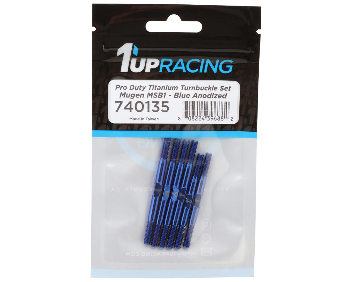 1UP Racing Mugen MSB1 Pro Duty Titanium Turnbuckle Set (Blue)