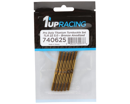 1UP Racing TLR 22 5.0 Pro Duty Titanium Turnbuckle Set (Bronze)