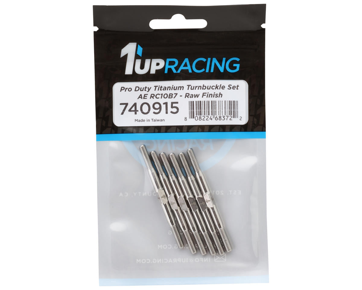 1UP Racing RC10B7/RC10B7D Pro Duty Titanium Turnbuckle Set (Raw Silver)
