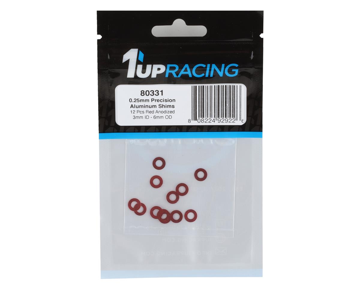 1UP Racing 3x6mm Precision Aluminum Shims (Red) (12) (0.25mm)