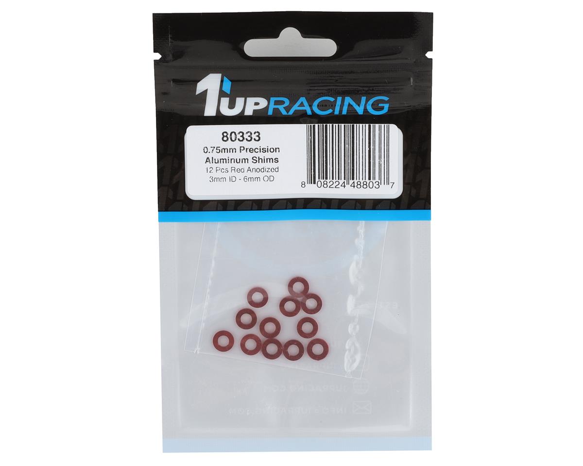 1UP Racing 3x6mm Precision Aluminum Shims (Red) (12) (0.75mm)