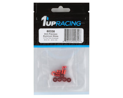 1UP Racing 3x6mm Precision Aluminum Shims (Red) (12) (3mm)